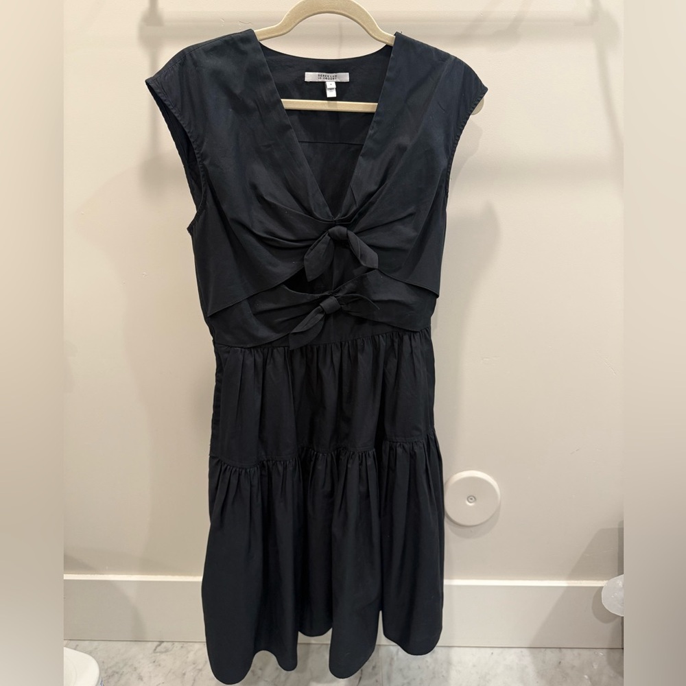 Derek Lam Chic Black Knot-Front Mini Dress